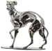 Statuette - greyhound on pewter base, Pewter