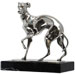 Metall Skulptur - Windhund auf Marmor, Zinn und Marmor