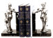 Bookend - sitting woman holding a bouquet of flowers, Pewter / Britannia Metal and Marble
