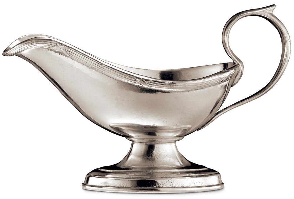 Gravy boat, grey, Pewter, cm 21 x h 11 by Cosi Tabellini. collection Andrea doria, Code 56130.