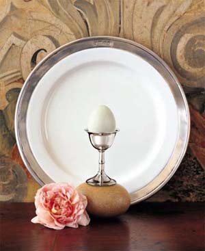 pewter and ceramic