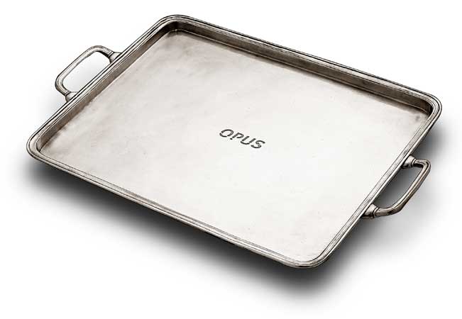 personalized rectangular handles tray