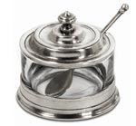 jam pot with spoon   cm 10x9