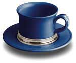 tea cup with saucer - blue (Engrave personalized)