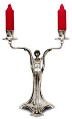 double-flames candelabra - lady   cm 22x h 30,5