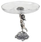 glass footed bowl - cherub