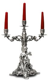 candelabro 3 fiamme - donna seduta