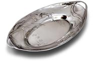 oval bowl with handles - lily of the valley