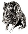 Metall Skulptur - Wildschwein