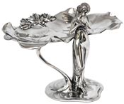 jewelry stand tray - fairy hand holding and caressing a bird   cm 22 x 29 x h 21