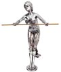 Metall Skulptur - Frau mit Auben
