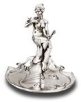 jewelry holder tray - sitting lady and cyclamens