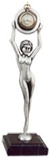 donna nuda portaorologio su base marmo quadrata personalizzata