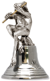 Toad statuette + Pewter bell 