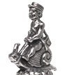 Postman on snail statuette