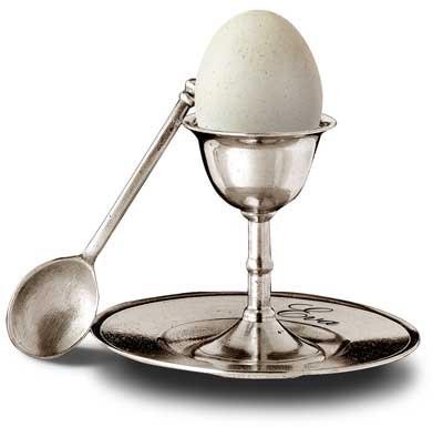 personalized egg cup with plate & spoon