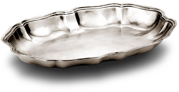 Oval bowl, grey, Pewter, cm 28x19