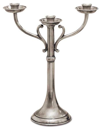 Candlestick, grey, Pewter, cm h 34