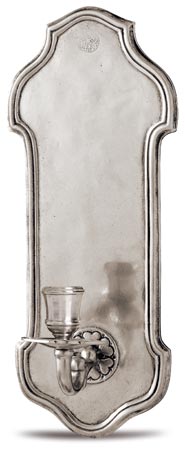 Candelabro de pared, gris, Estaño, cm h 33