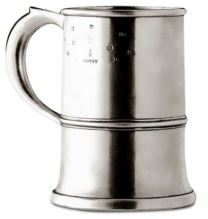 1/4 gallon tankard, grey, Pewter, cm h 16