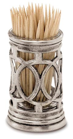 Toothpick holder, grey, Pewter and lead-free Crystal glass, cm h 6