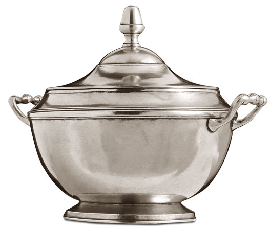 Tureen, gri, Cositor, cm 22 x 22