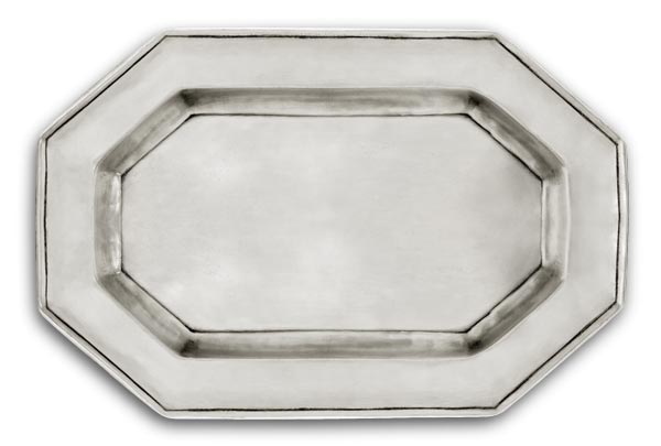 Plateau de service, gris, étain, cm 34,5 x 24