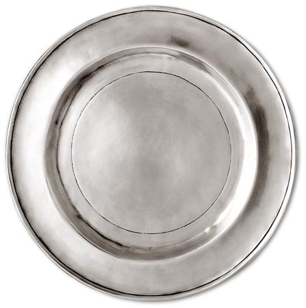 Assiette, gris, étain, cm Ø 30