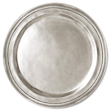 Piatto (sottobottiglia), grigio, Metallo (Peltro), cm Ø 15