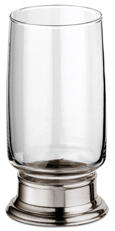 Longdrinksglass, grå, Tinn og Glass, cm h 13,5 x cl 33