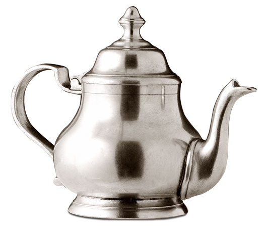 Tea-pot, grey, Pewter, cm h 17 - cl 80