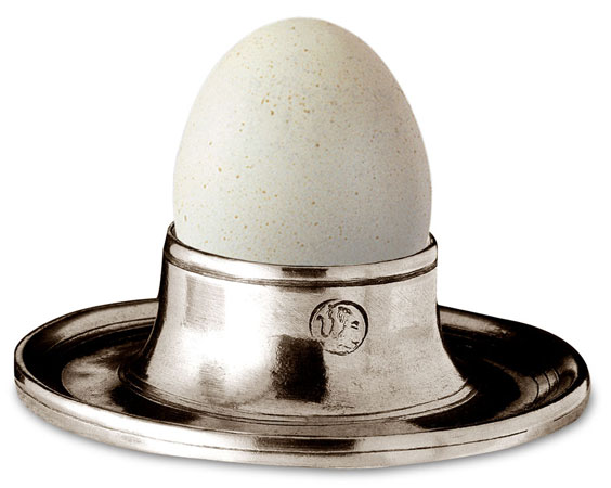 Eierbecher mit ablage, Grau, Zinn, cm Ø 9,5