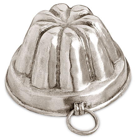 Nostalgische Puddingform, Grau, Zinn, cm Ø 9,5