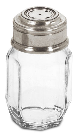 Solnita piper, gri, Cositor și Sticlă, cm h 8