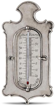 Termometer (Kvikksølv-fri), grå, Tinn og Glass, cm 11xh27