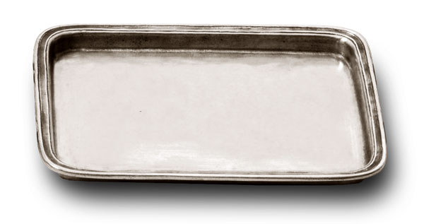 Vassoietto rettangolare, grigio, Metallo (Peltro), cm 20x16