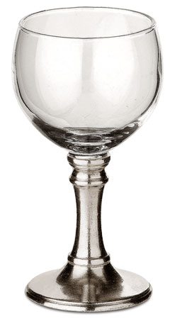 Verre à sherry, gris, étain et Verre, cm h 11,5 x cl 9,5