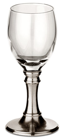 Bicchiere liquore, grigio, Metallo (Peltro) e Vetro, cm h 12 x cl 6,5