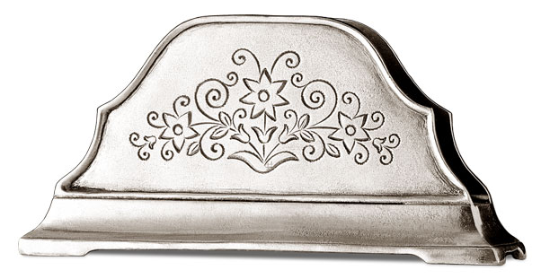 Portatovaglioli / porta lettere, grigio, Metallo (Peltro), cm 16x7,5