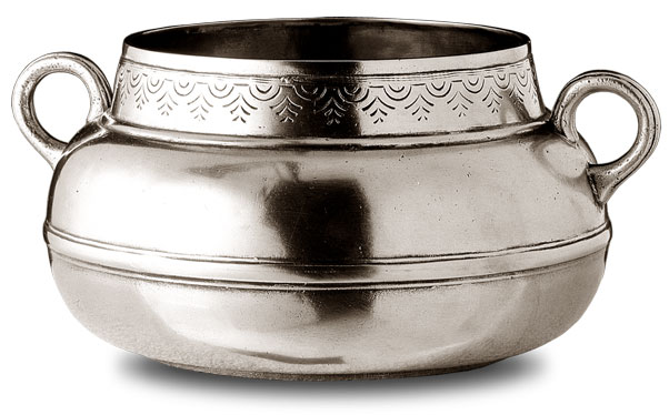 Cachepot, gris, étain, cm 22x12