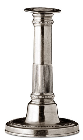 Round based candlestick, grey, Pewter, cm h 19,5