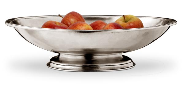 Oval footed centerpiece, grey, Pewter, cm 44x33