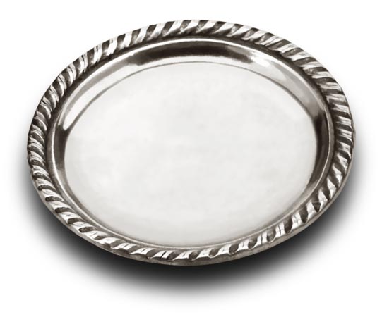 Piatto (sottobottiglia), grigio, Metallo (Peltro), cm Ø 12