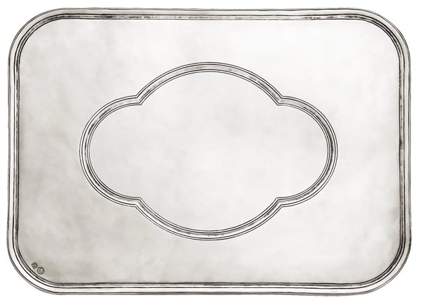Tovaglietta americana, grigio, Metallo (Peltro), cm 39x29