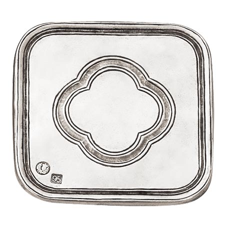 Piatto (sottobicchiere), grigio, Metallo (Peltro), cm 9x9