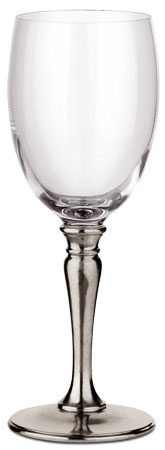 Verre à vin rouge, gris, étain et Cristal sans plomb, cm h 21 x cl 30