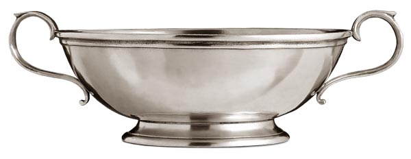 Bowl with handles, grey, Pewter, cm Ø 13