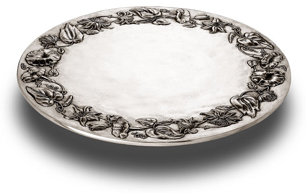 Plate à gâteau, gris, étain, cm Ø 33