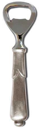 Forged bottle opener, grey, Pewter and Stainless steel, cm 13.5