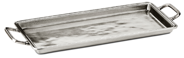 Crudites tray with handles, grey, Pewter, cm 29x13,5